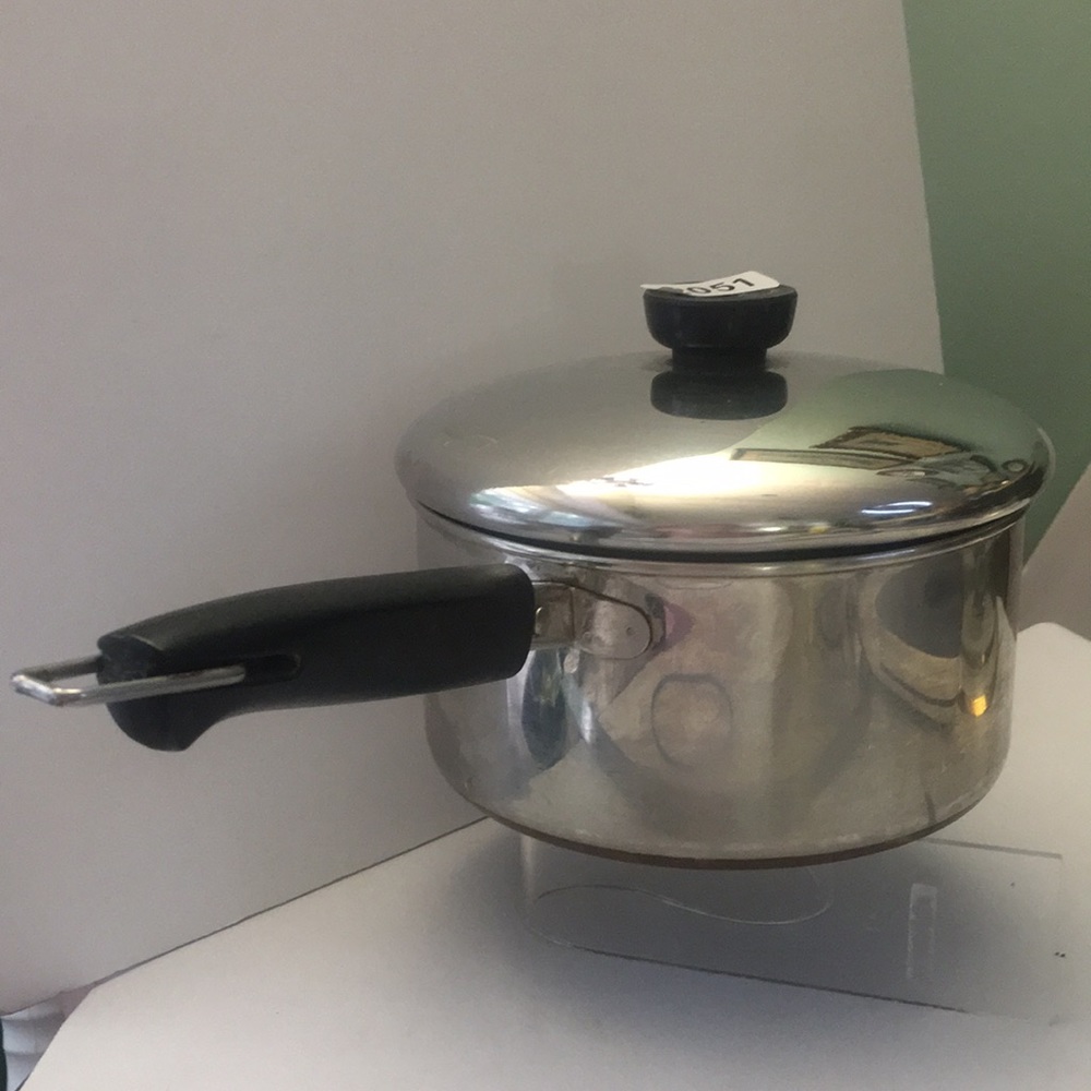 Vintage Revere Ware copper clad stainless 2 quart saucepan slide hang ri…
